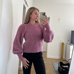 Olivaceous Pink/Purple Puff Sleeve Sweater